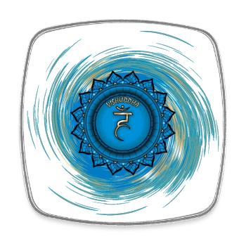 Vishuddha Fifth Chakra - Square fridge magnet - white - Front