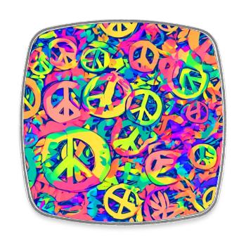 Regenbogen des Friedens - Viereckiger Kühlschrankmagnet - Weiß - Vorne
