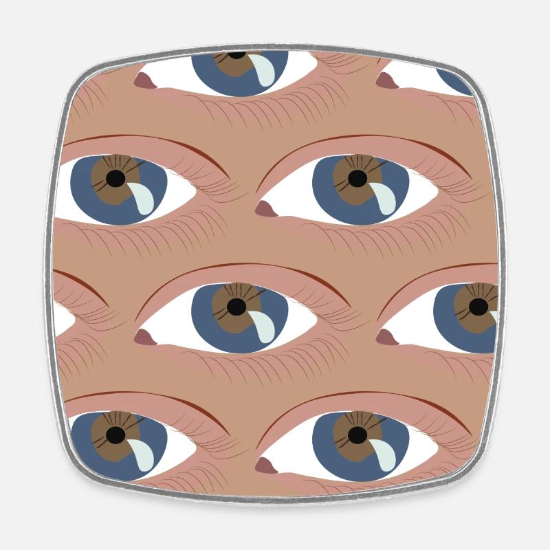 Eyes lined up - Square fridge magnet - white