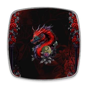Wunderbarer chinesischer Drache - Viereckiger Kühlschrankmagnet - Weiß - Vorne