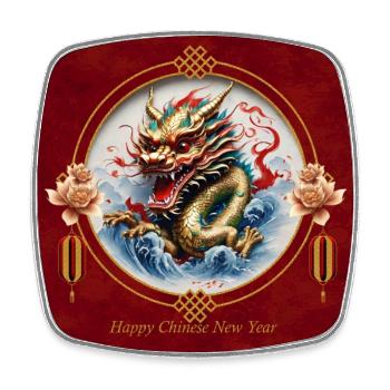 Happy New Year of the Chinese Dragon. - Square fridge magnet - white - Front