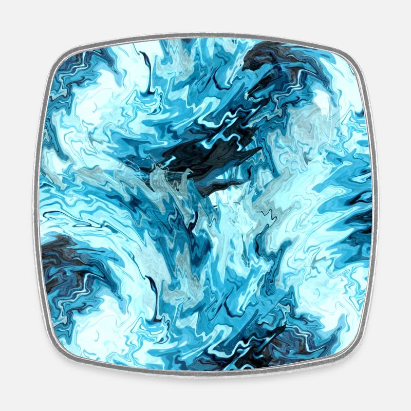 Eau Maritime Marbre Design - Magnet carré - blanc