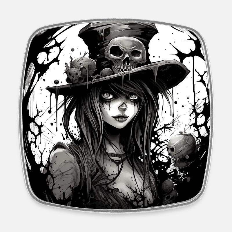 Emo Horrorpunk Girl - Square fridge magnet - white