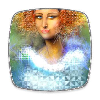 Kreative Powerfrau Digital-Art - Viereckiger Kühlschrankmagnet - Weiß - Vorne