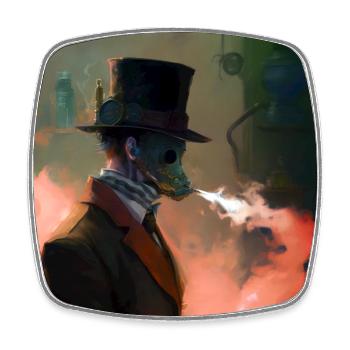 Tuxedo 01 - Square fridge magnet - white - Front