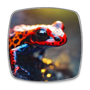 Grenouille Colorée - Magnet carré - blanc - Devant