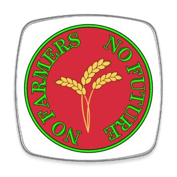 No Farmers no future. Protest Spruch Bauernprotest - Viereckiger Kühlschrankmagnet - Weiß - Vorne