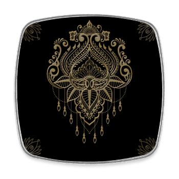 Une merveilleuse fleur de lotus doré en filigrane. - Magnet carré - blanc - Devant