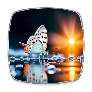 Moth - Square fridge magnet - white - Front