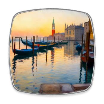 Venedig - Viereckiger Kühlschrankmagnet - Weiß - Vorne
