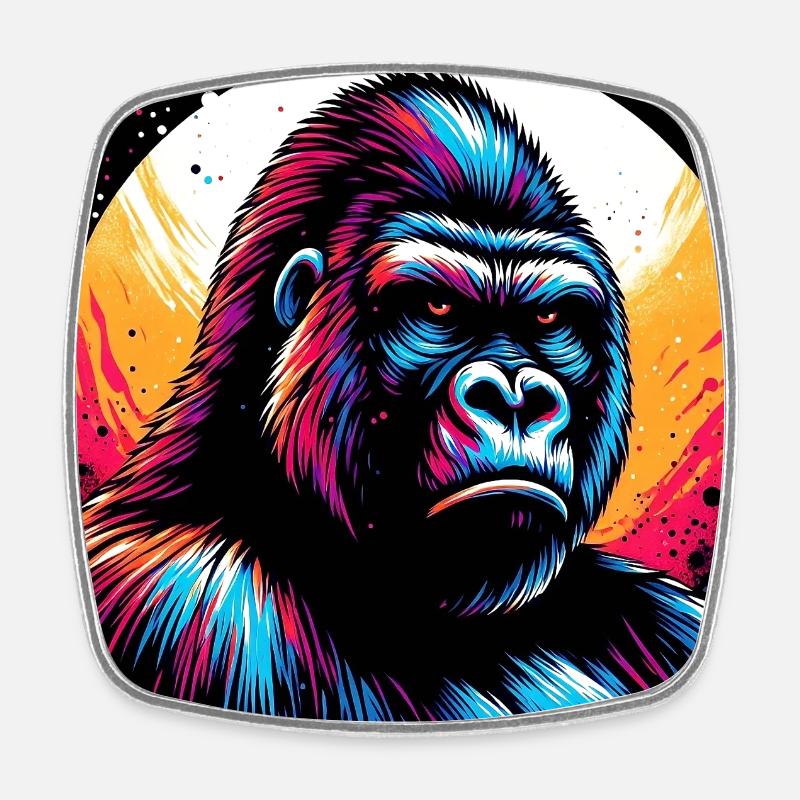 Gorilla - Viereckiger Kühlschrankmagnet - Weiß