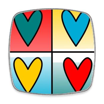 HERZ. HERZ. VALENTINSTAG. LIEBE. LIEBE. PAAR. - Viereckiger Kühlschrankmagnet - Weiß - Vorne