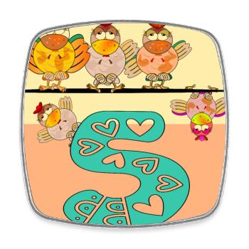 5. Children's Birthday Party - Chicken Coop Chickens - Square fridge magnet - white - Front