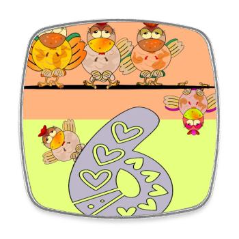 6th Birthday - Six-Year-Old - Chicken Coop - Square fridge magnet - white - Front