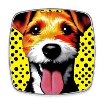 Hund Foxterrier Jack Russell Pop Art - Viereckiger Kühlschrankmagnet - Weiß - Vorne