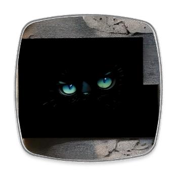 Regard Nocturne Énigme des Yeux Émeraude - Magnet carré - blanc - Devant