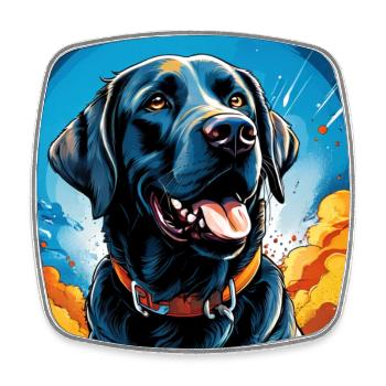 Popartlabrador - Square fridge magnet - white - Front