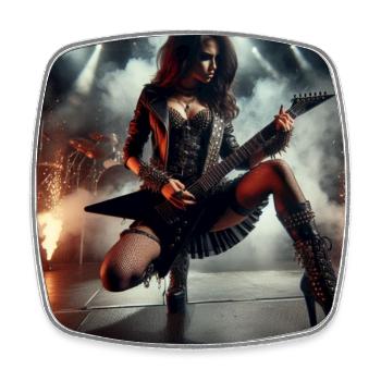 The Essence of Heavy Metal - Square fridge magnet - white - Front
