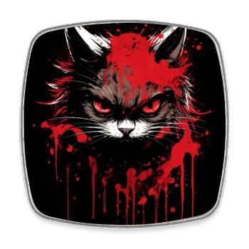 Cat is in a bad mood - Square fridge magnet - white - Front