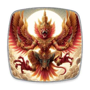 Garuda - Square fridge magnet - white - Front