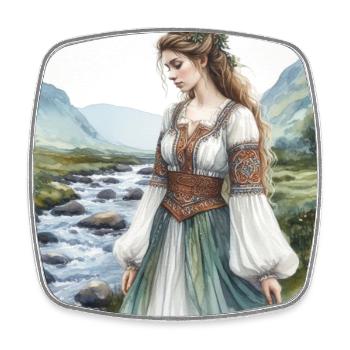Aquarell Keltiberische Frau - Viereckiger Kühlschrankmagnet - Weiß - Vorne