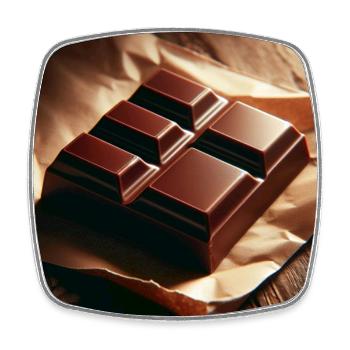 Chocolat - Magnet carré - blanc - Devant