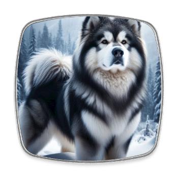 Alaskan malamute - Viereckiger Kühlschrankmagnet - Weiß - Vorne