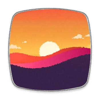 Sonnenunter-Sonnenaufgang - Viereckiger Kühlschrankmagnet - Weiß - Vorne