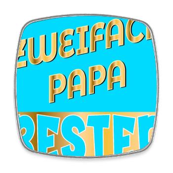 ZWEIFACH PAPA VATERTAG - Viereckiger Kühlschrankmagnet - Weiß - Vorne
