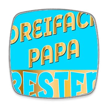DREIFACH PAPA VATERTAG - Viereckiger Kühlschrankmagnet - Weiß - Vorne