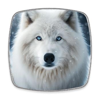 Arctic Wolf - Square fridge magnet - white - Front