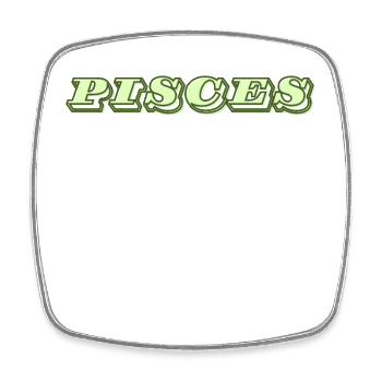 Logo "Poissons" - Magnet carré - blanc - Devant