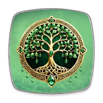 The tree of life with Celtic knots. - Square fridge magnet - white - Front