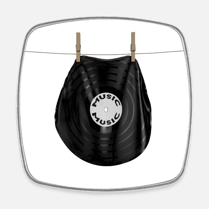 Disque vinyl - Magnet carré - blanc