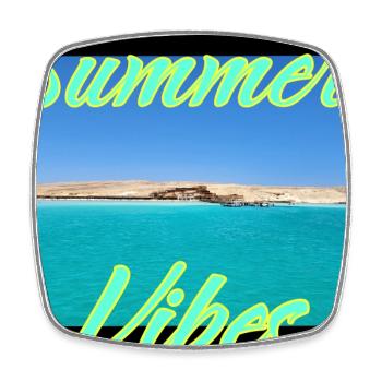 Summer vibes by the coastal sea - Square fridge magnet - white - Front