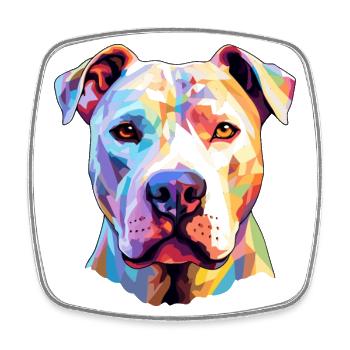Dogue Argentino Chien Race Aquarelle Dessin animé Kawaii - Magnet carré - blanc - Devant