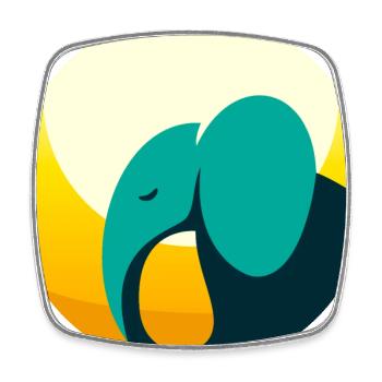 Abstract Elephant - Square fridge magnet - white - Front