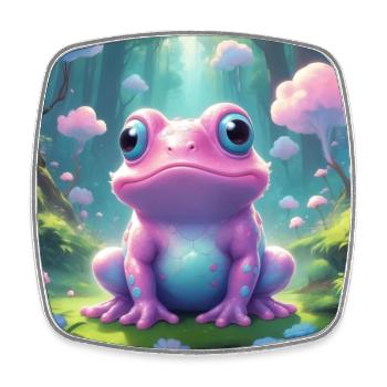 Frog in the enchanted forest - Square fridge magnet - white - Front
