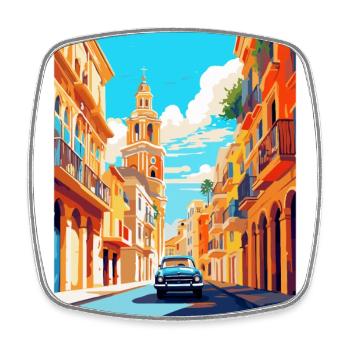 Valencia Spain Vintage Travel Poster Souvenir WPA - Square fridge magnet - white - Front