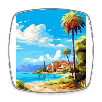 Alcudia Spain Vintage Travel Poster WPA Souvenir - Square fridge magnet - white - Front