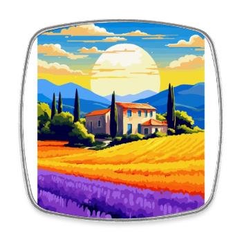 Provence Frankreich Vintage Reiseplakat Souvenir WPA - Viereckiger Kühlschrankmagnet - Weiß - Vorne