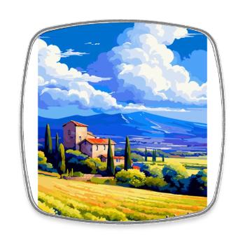 Provence Frankreich Vintage Reiseplakat Souvenir WPA - Viereckiger Kühlschrankmagnet - Weiß - Vorne