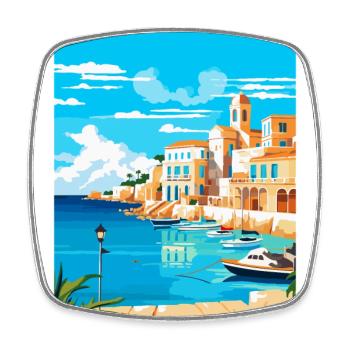 Menorca Spanien Vintage Reiseplakat WPA Souvenir - Viereckiger Kühlschrankmagnet - Weiß - Vorne
