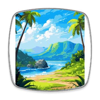 Parc national de la Guadeloupe France Affiche de voyage WPA - Magnet carré - blanc - Devant