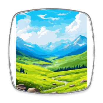 Pyrenees National Park France Travel Poster WPA - Square fridge magnet - white - Front