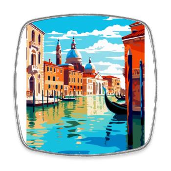 Venise Italie Affiche de voyage vintage WPA Souvenir - Magnet carré - blanc - Devant