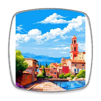 Figueres Spain Vintage Travel Poster Souvenir WPA - Square fridge magnet - white - Front