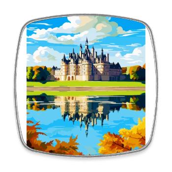 Loiretal Frankreich Vintage Reiseplakat Souvenir - Viereckiger Kühlschrankmagnet - Weiß - Vorne