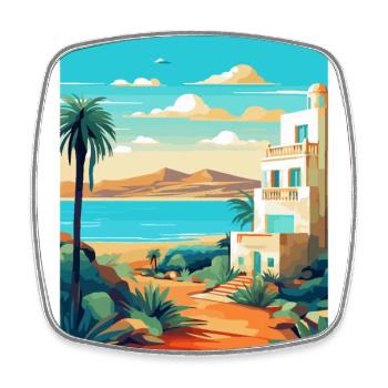 Lanzarote Spain Vintage Travel Poster Souvenir WPA - Square fridge magnet - white - Front
