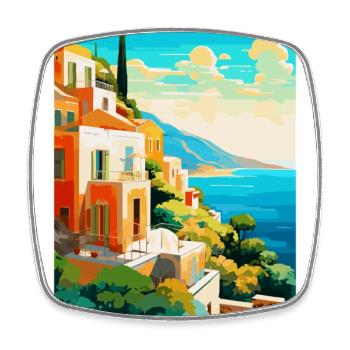 Capri Italien Vintage Reiseplakat WPA Kunst Souvenir - Viereckiger Kühlschrankmagnet - Weiß - Vorne